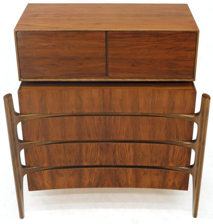 William Hinn 2 Pieces Swedish Modern Chest on Chest Dresser Gentleman Chest