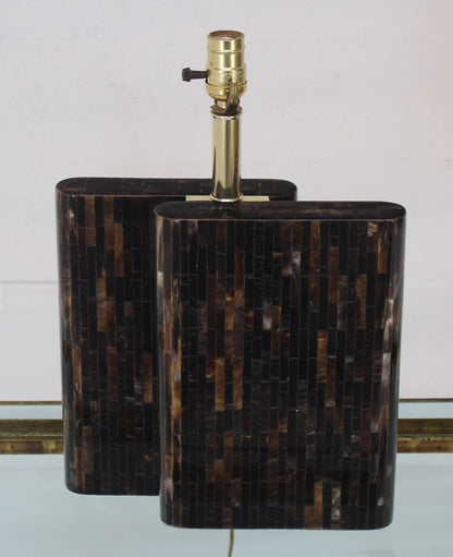 Tessellated Dark Bone Tile Table Lamp