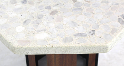 Oiled Walnut Base Terrazzo Top Side Table