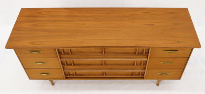 Mid-Century Modern Light American Walnut 9 Drawers Dresser