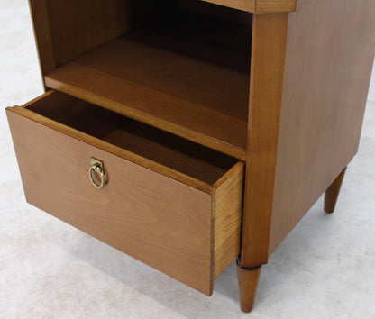 Robsjohn Gibbings for Widdicomb Walnut Stand with Brass Pull