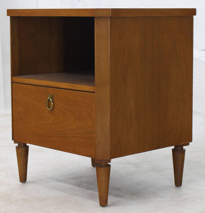 Robsjohn Gibbings for Widdicomb Walnut Stand with Brass Pull