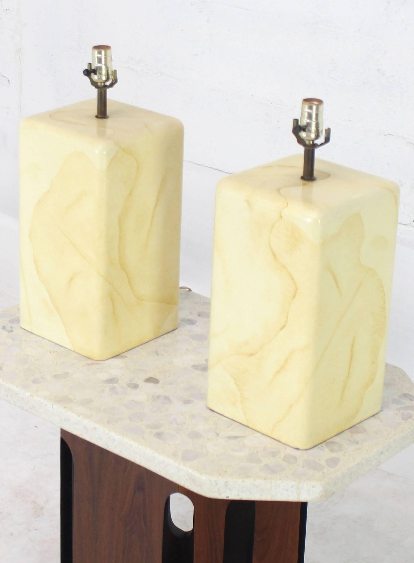 Pair of Faux Parchment Goatskin Table Lamps