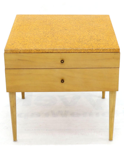 Paul Frankl for Johnson Furniture Cork Top Two Drawer Sqaure End Table Stand