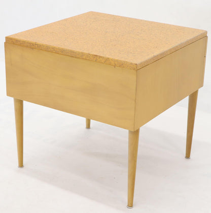 Paul Frankl for Johnson Furniture Cork Top Two Drawer Sqaure End Table Stand