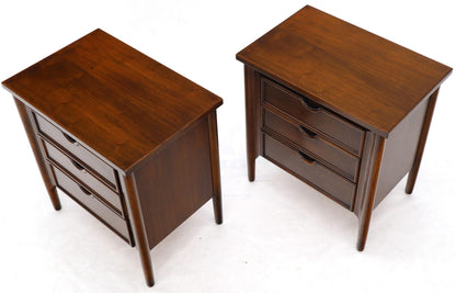 Pair of Exposed Sculptural Legs Three Drawers Nightstands End Tables Stands