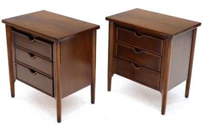 Pair of Exposed Sculptural Legs Three Drawers Nightstands End Tables Stands