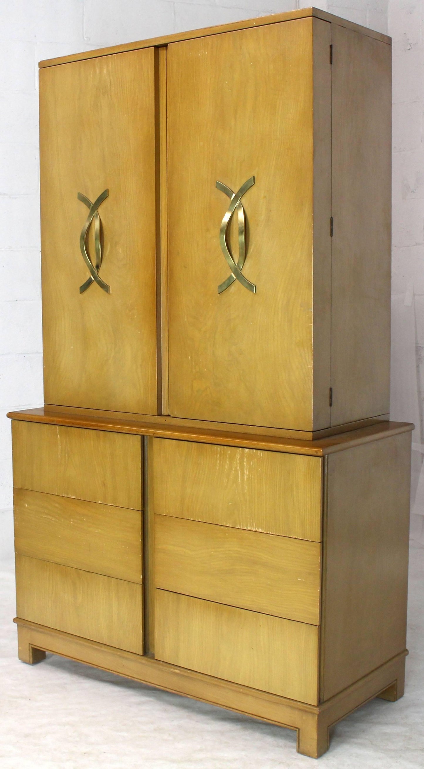 Tall Gentleman's High Chest Mirrored Compartment