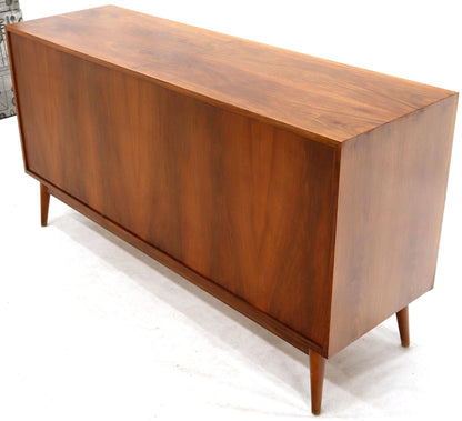 Eight Drawers Scandinavian Walnut Double Dresser on Tall Dowel Legs