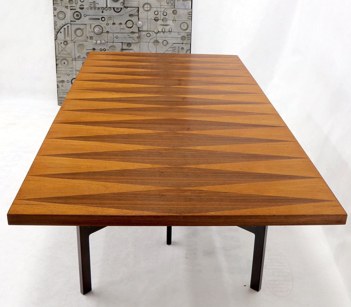 Milo Baughman for Directional Dimond Teak & Walnut Dining Table Gate Legs Base