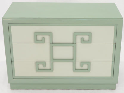 Kittinger Mandarin Style Bachelor Chest Dresser Blue and White Lacquer