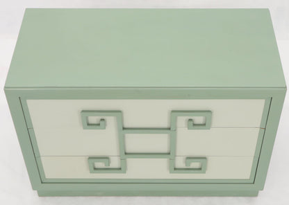 Kittinger Mandarin Style Bachelor Chest Dresser Blue and White Lacquer