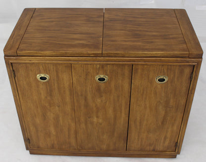 Campaign Style Flip Top Fruitwood Server Liquor Cabinet Drexel