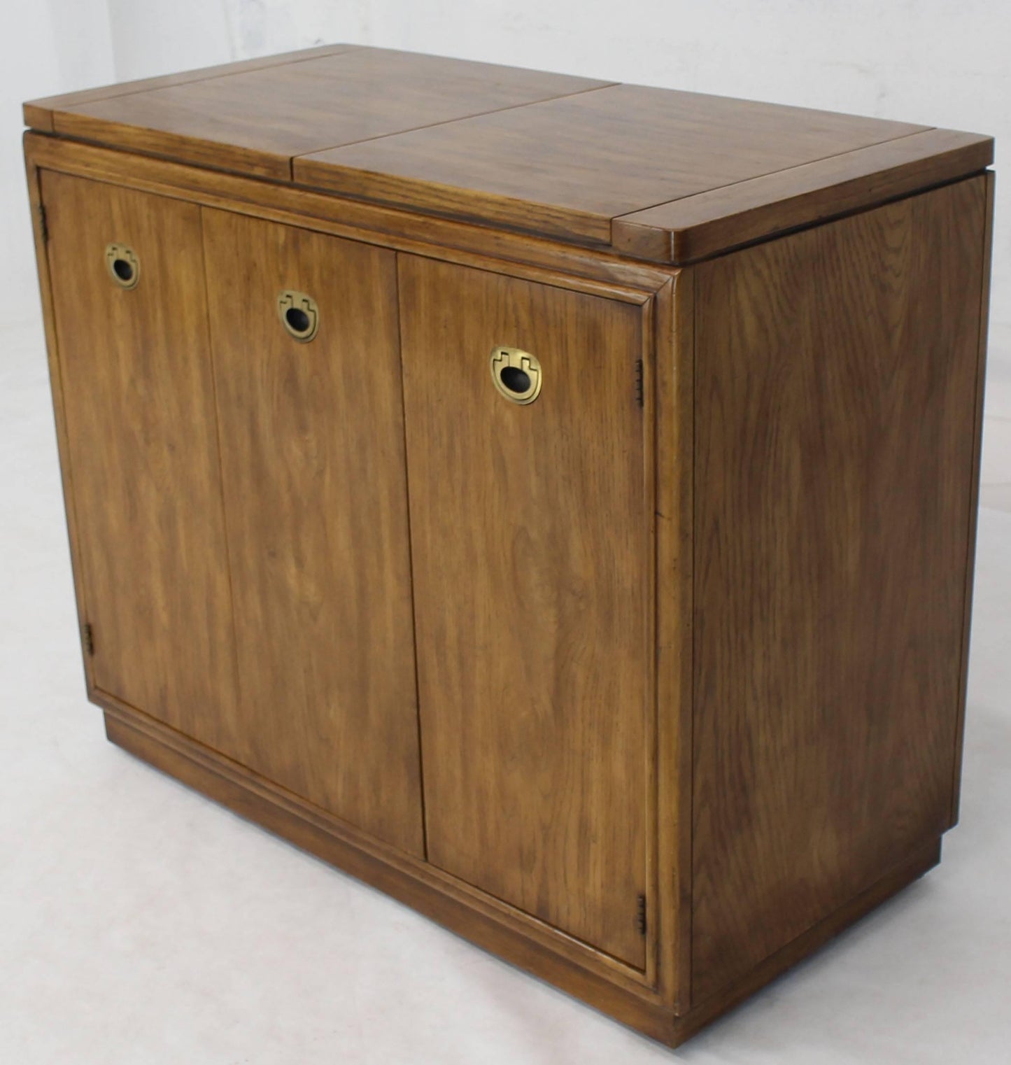 Campaign Style Flip Top Fruitwood Server Liquor Cabinet Drexel