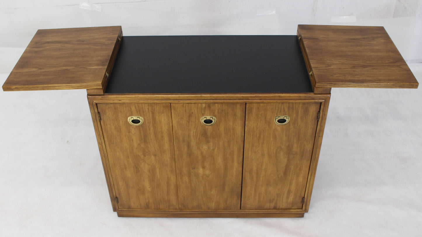 Campaign Style Flip Top Fruitwood Server Liquor Cabinet Drexel