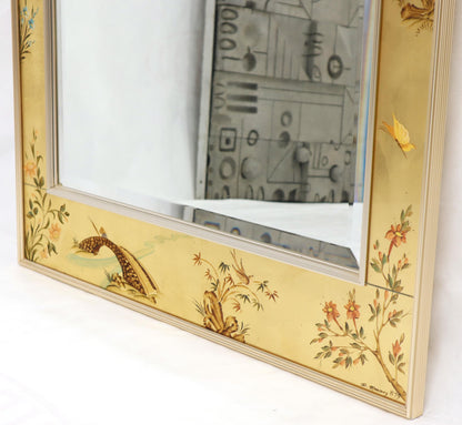 La Barge Reverse Painted Gold Leaf Rectangular Frame Decorative Mirror