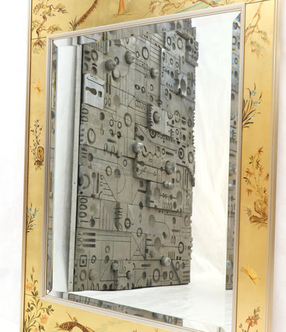 La Barge Reverse Painted Gold Leaf Rectangular Frame Decorative Mirror