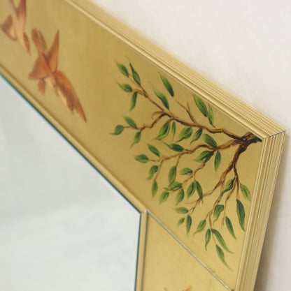 Reverse Painted Gold Leaf Rectangular Frame Decorative Mirro