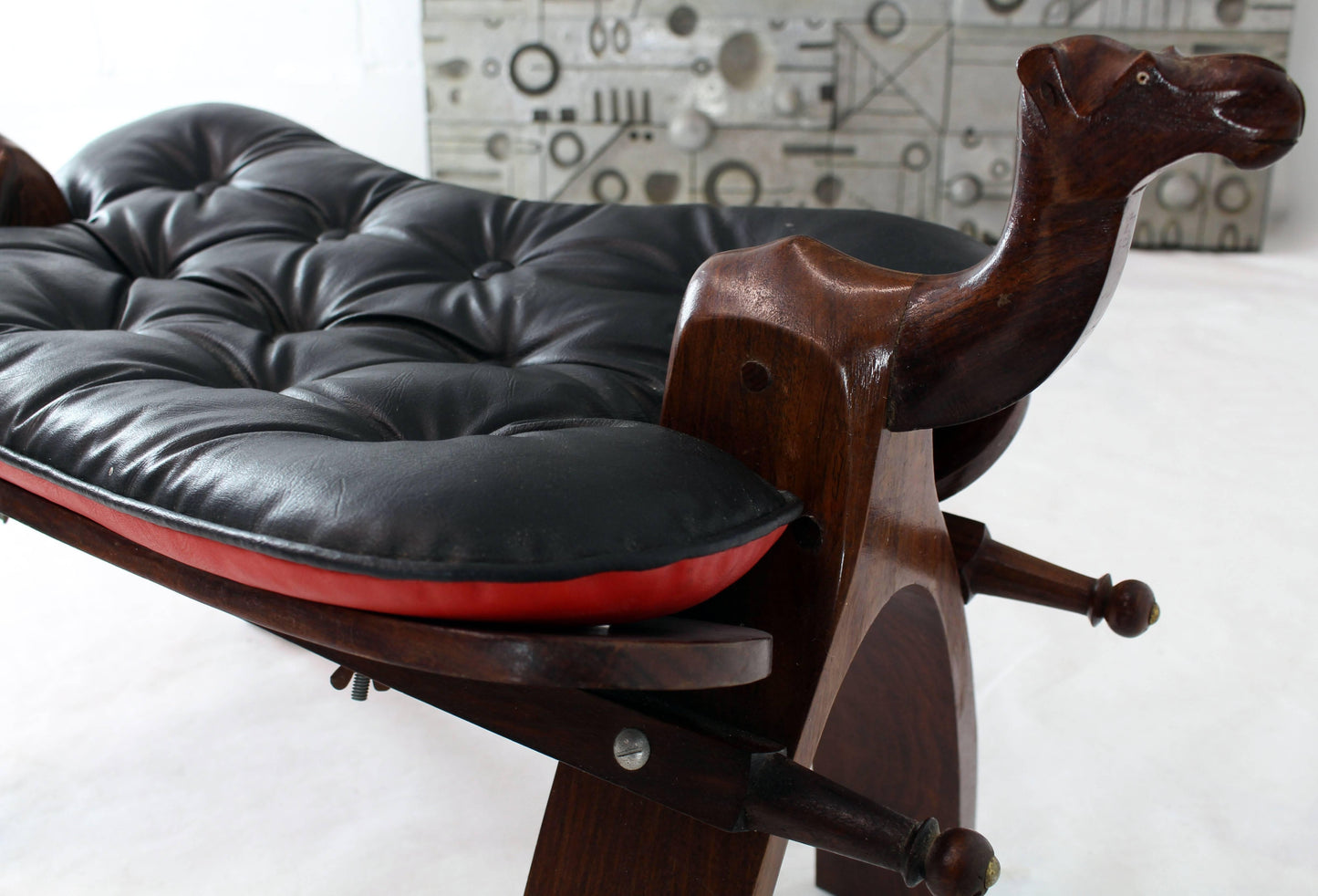 Pair of Carved Rosewood Camel Benches Stools