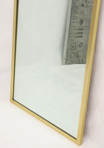 Tall Rectangular Brass and Colored Tiles Frame Wall Hanging Mirror