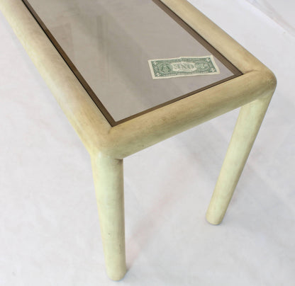 Large or Long Faux Parchment Console Table by Phyllis Morris