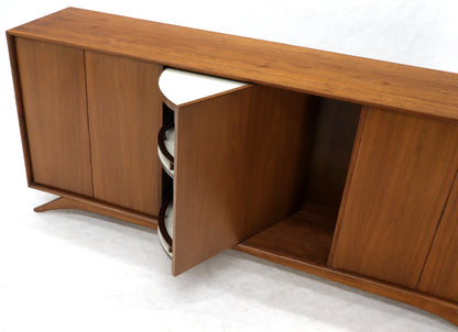 Swivel Centre Bar Walnut Mid-Century Modern Credenza Sideboard Sculptural Legs