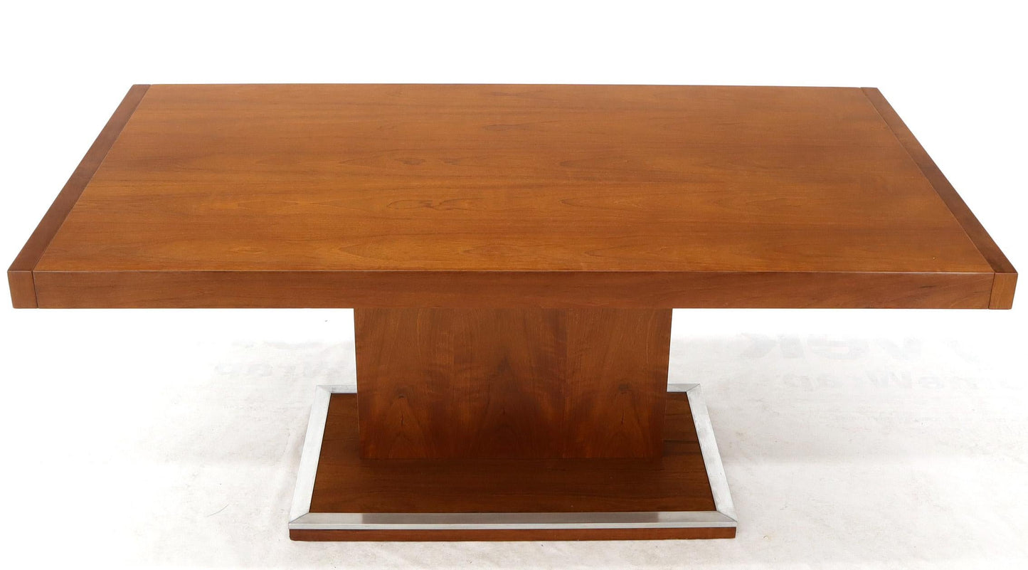 Walnut Single Pedestal Dinging Conference Table with Two Extension Boards