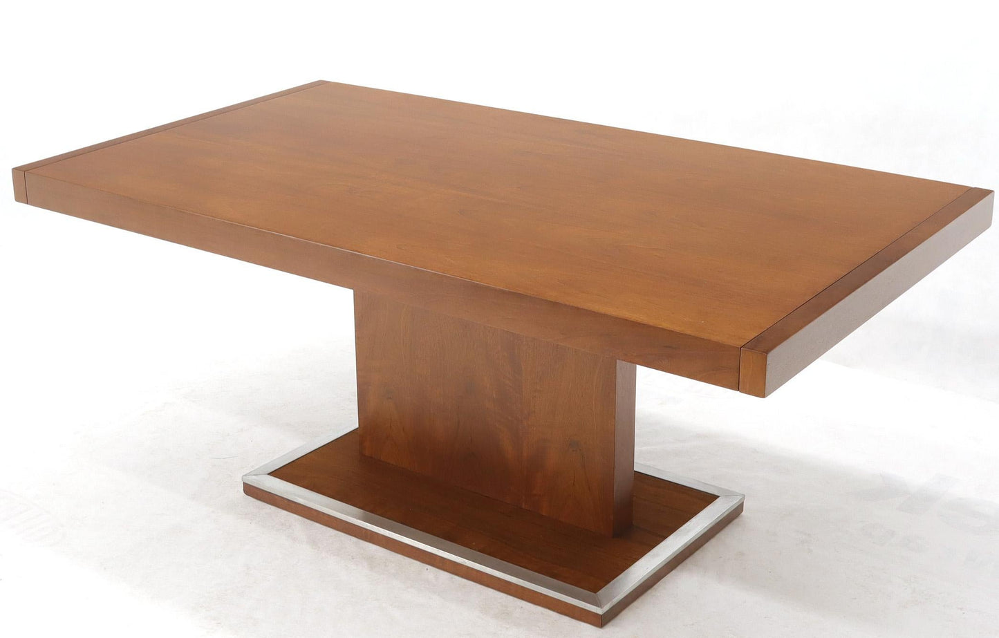 Walnut Single Pedestal Dinging Conference Table with Two Extension Boards