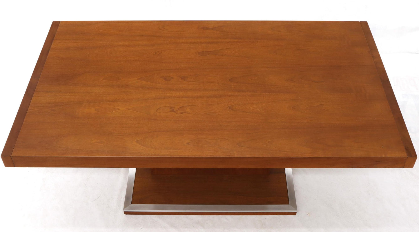 Walnut Single Pedestal Dinging Conference Table with Two Extension Boards