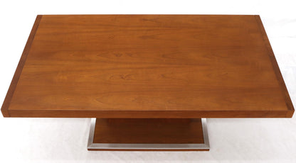 Walnut Single Pedestal Dinging Conference Table with Two Extension Boards