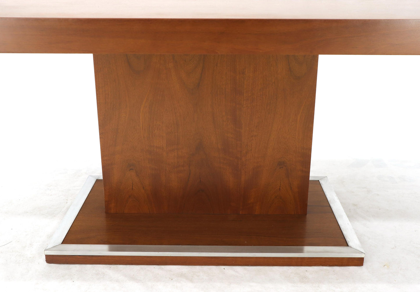 Walnut Single Pedestal Dinging Conference Table with Two Extension Boards