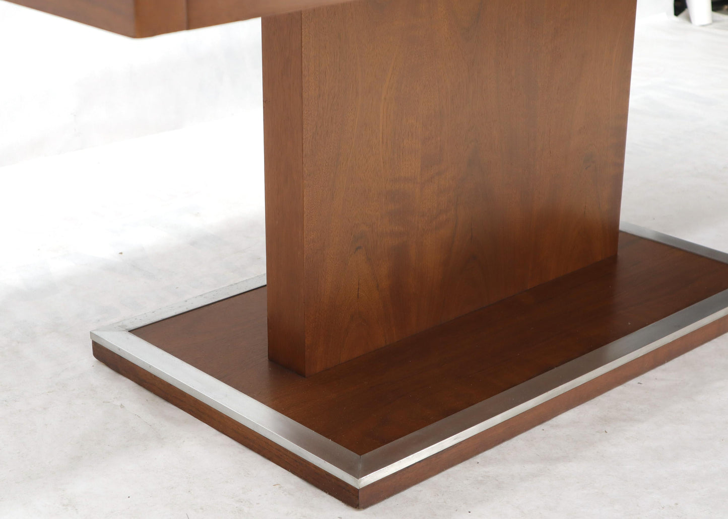 Walnut Single Pedestal Dinging Conference Table with Two Extension Boards