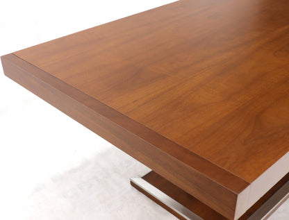 Walnut Single Pedestal Dinging Conference Table with Two Extension Boards