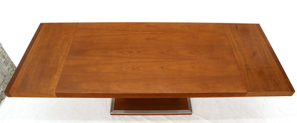 Walnut Single Pedestal Dinging Conference Table with Two Extension Boards