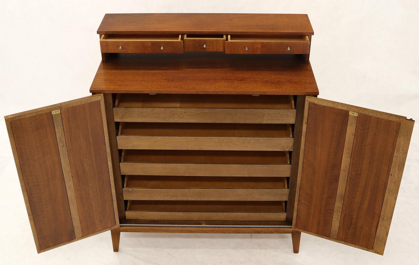 Mid-Century Modern High Chest Dresser with Separate Jewelry Compartment on Top