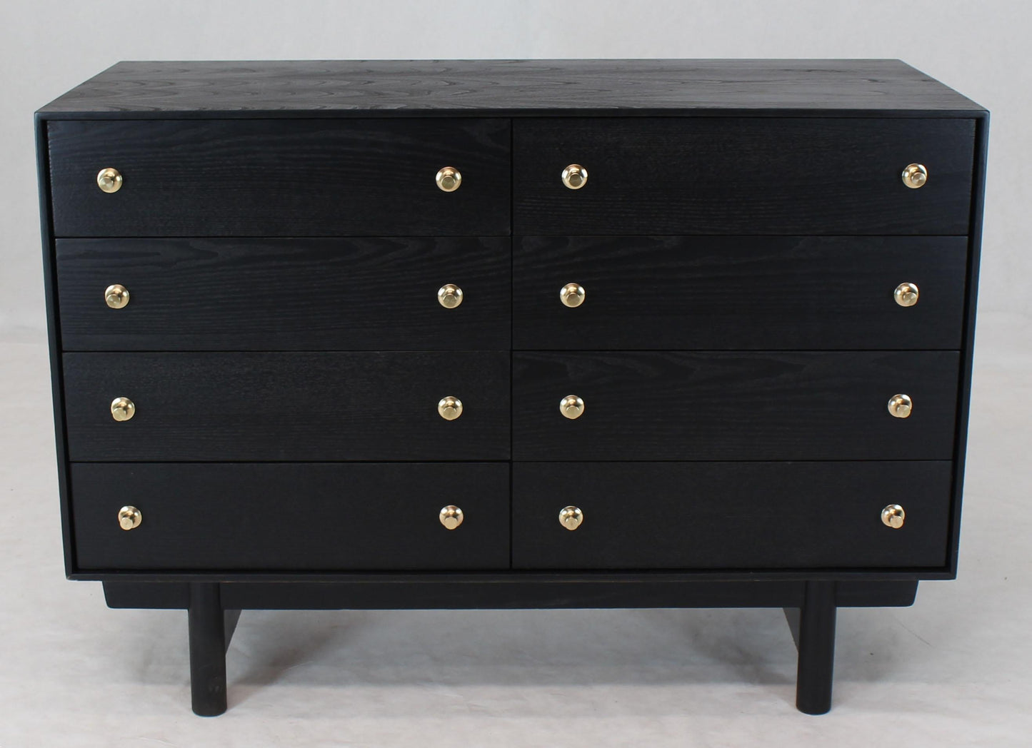 Ebonised Black Lacquer Double Dresser with Brass Pulls