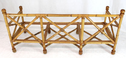 Vintage Heavy Gage Thick Bamboo and Leather X-Base Sofa Frame