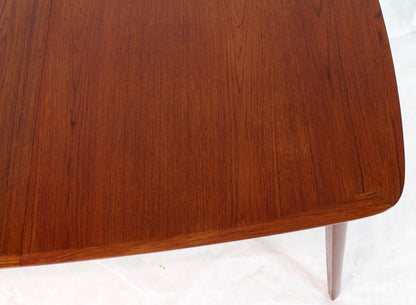 Danish Teak Mid-Century Modern Dining Banquet Table Self Storing Folding Leafs