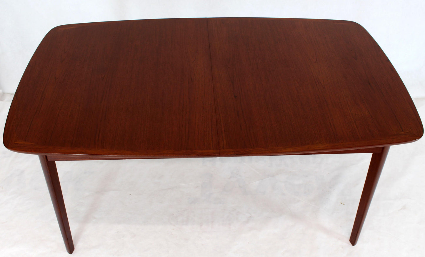 Danish Teak Mid-Century Modern Dining Banquet Table Self Storing Folding Leafs