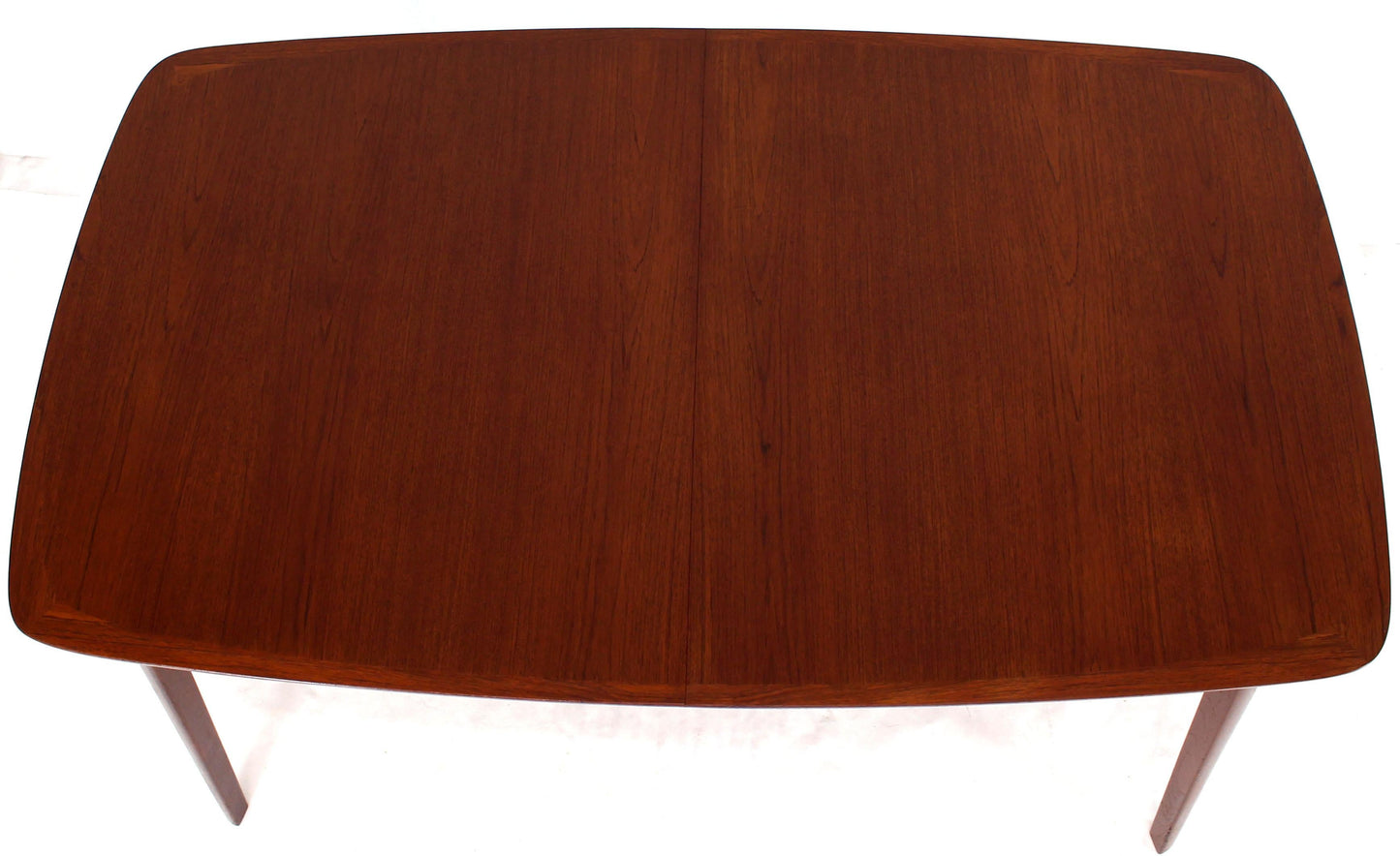 Danish Teak Mid-Century Modern Dining Banquet Table Self Storing Folding Leafs