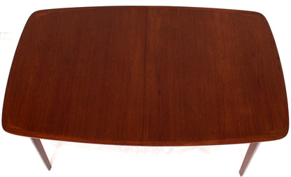 Danish Teak Mid-Century Modern Dining Banquet Table Self Storing Folding Leafs