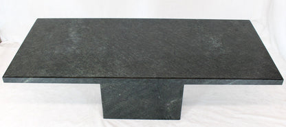 Rectangular Single Marble Pedestal and Top Dining Conference Table Deep Green