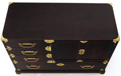 Campaign Brass Hardware Bachelor Chest Dresser with Two Doors Compartment