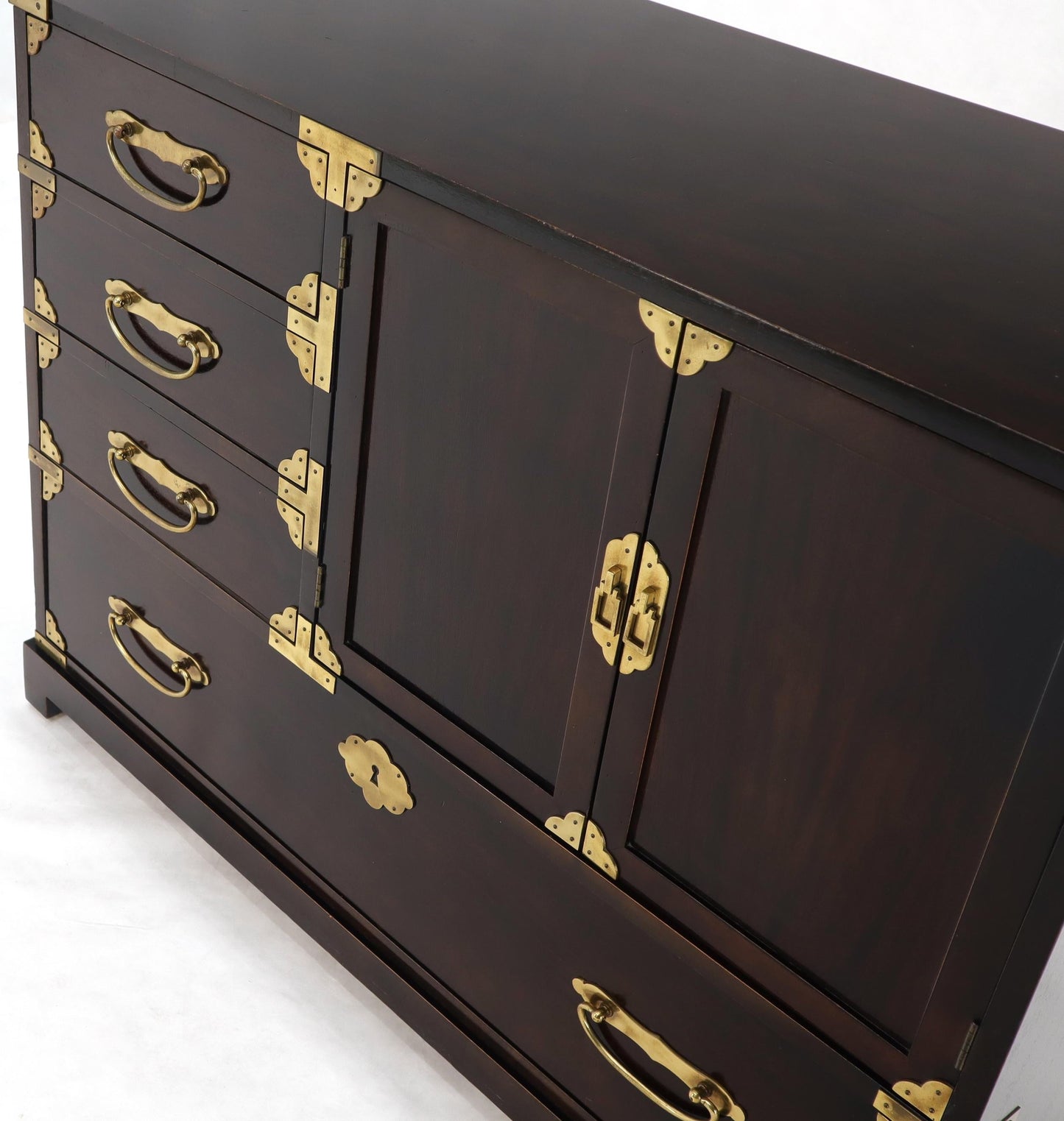 Campaign Brass Hardware Bachelor Chest Dresser with Two Doors Compartment