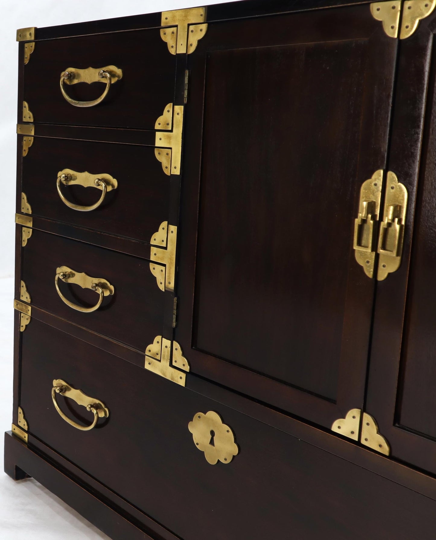 Campaign Brass Hardware Bachelor Chest Dresser with Two Doors Compartment