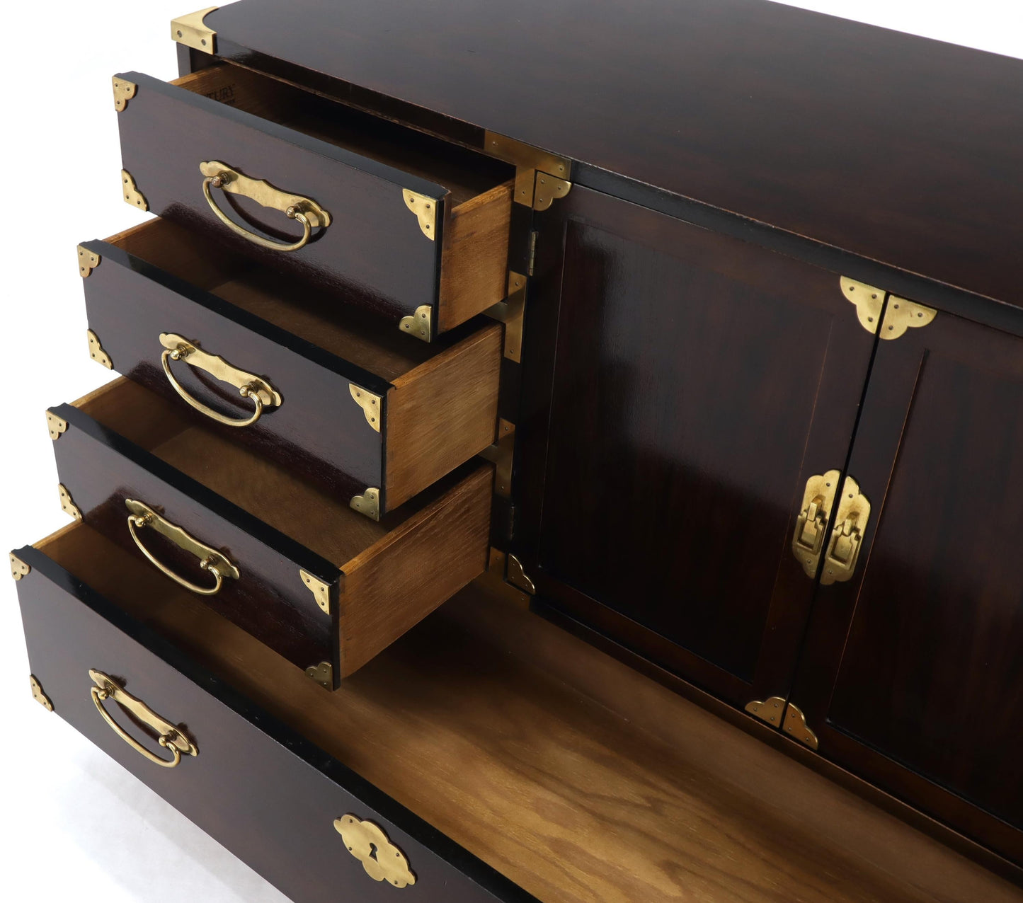 Campaign Brass Hardware Bachelor Chest Dresser with Two Doors Compartment