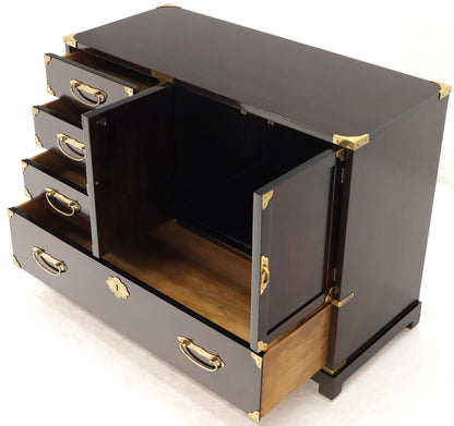 Campaign Brass Hardware Bachelor Chest Dresser with Two Doors Compartment