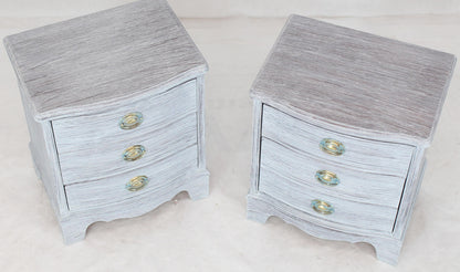 Pair of Chabby Chic White Painted Three Drawers Nightstands Lamp Tables