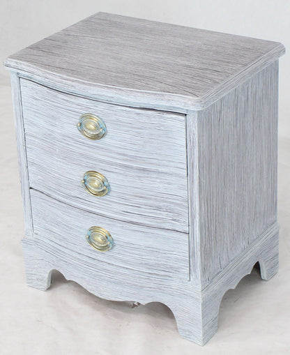 Pair of Chabby Chic White Painted Three Drawers Nightstands Lamp Tables