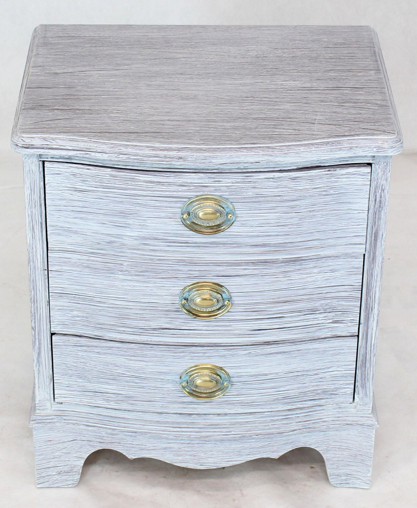 Pair of Chabby Chic White Painted Three Drawers Nightstands Lamp Tables